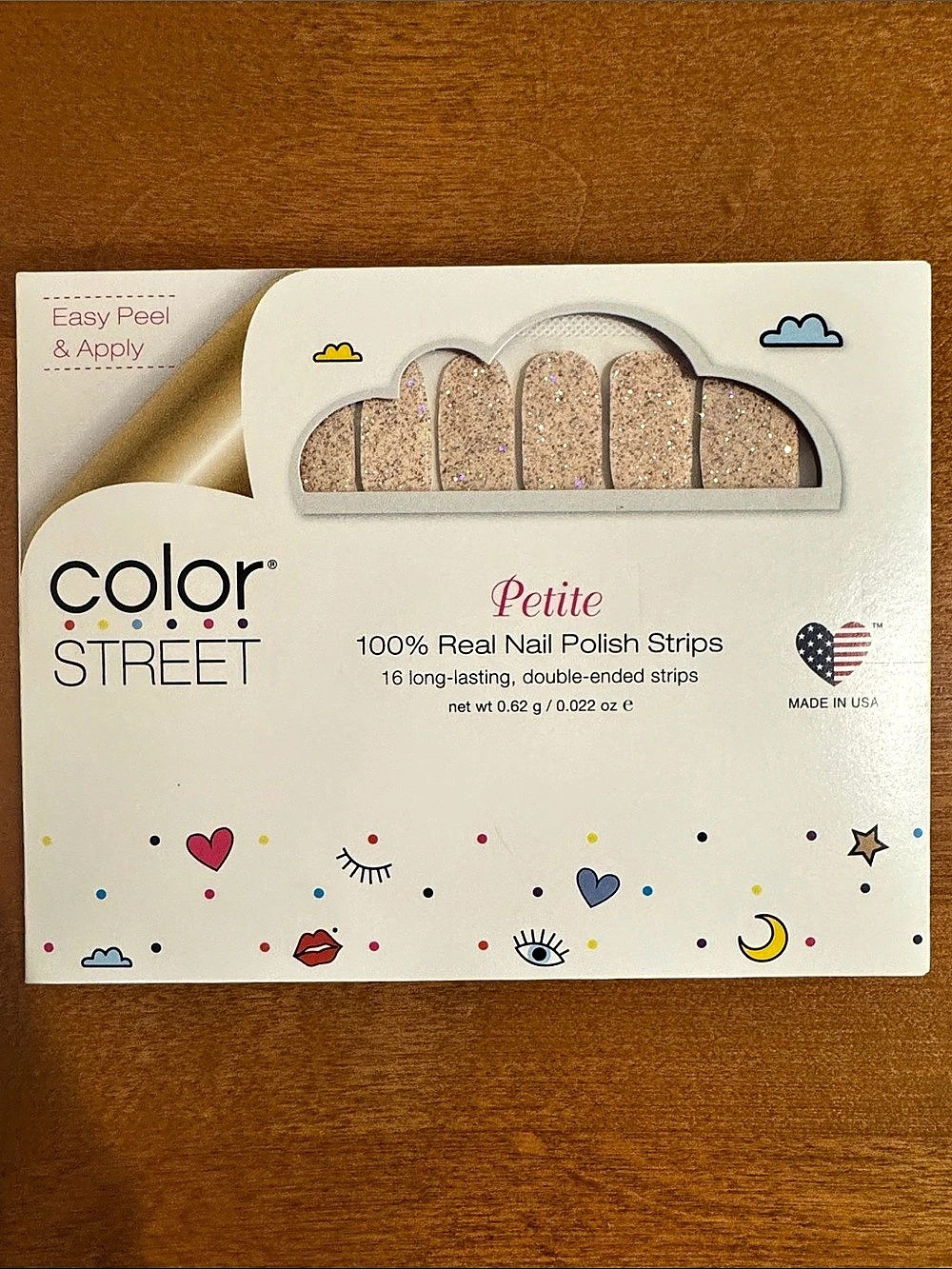 Color Street Tiny + Shiny Petite Nail Polish Strips Pink & Gold NWT